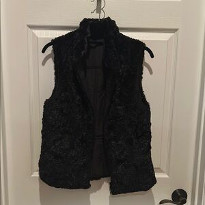 Women's CAbi Reversible Black Faux Fur Vest